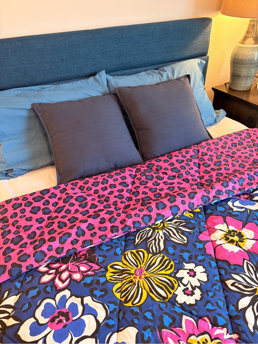 Vera Bradley Comforter Rare Aftican Violet 100% Cotton Queen / Full EUC